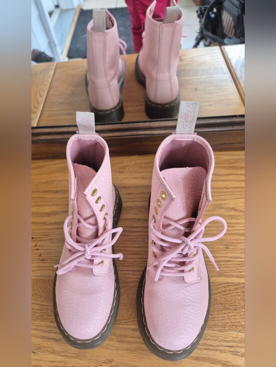 Dr. Martens Shoes - Dr. Martens 1460 Pascal Pink Peach Soft Virginia Leather 8 Eye Boots US 5